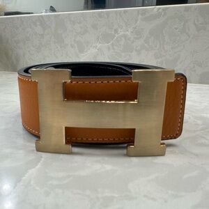 Designer inspired H initial belt